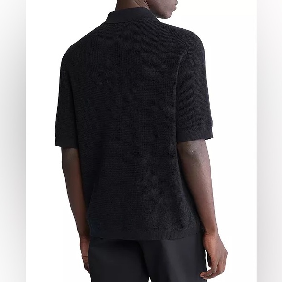 Calvin Klein Men's Waffle-Knit Polo Shirt - Picture 2 of 7